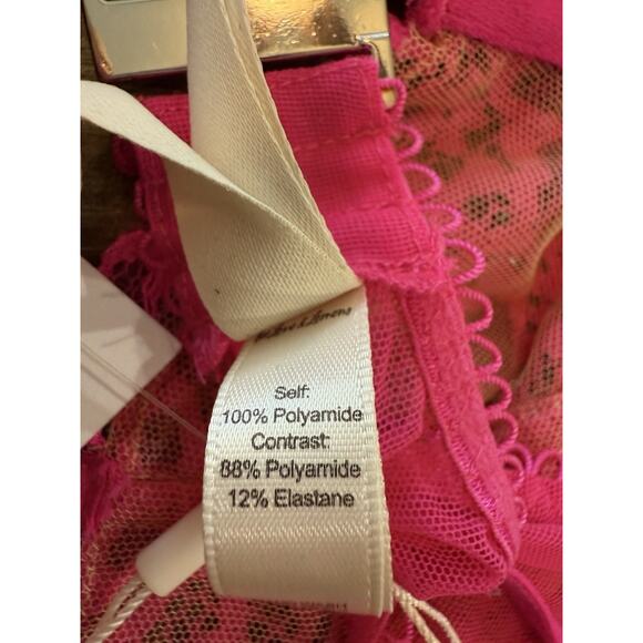NWT For Love & Lemons Hot Pink Butterfly Lace Mesh Underwire Bra Women’s 34D NEW - Picture 11 of 16